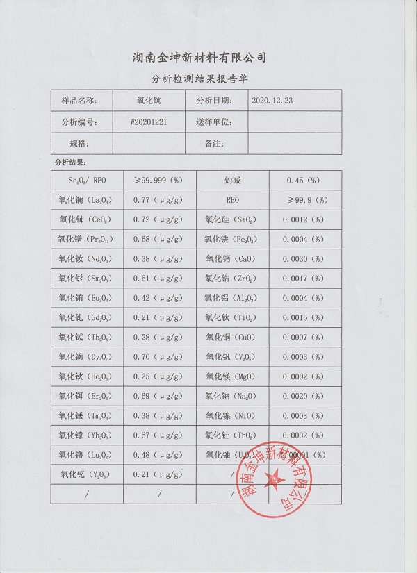 湖南金坤新材料有限公司,金屬鈧,金屬鈧粉,鋁鈧合金,金屬鈧靶,鋁鈧靶材,鋁基靶材,氧化鈧,各類鈧鹽,氟化鈧,貴金屬粉末低氧超細鈦粉,鋯粉,鉿粉,鈮粉,鉭粉